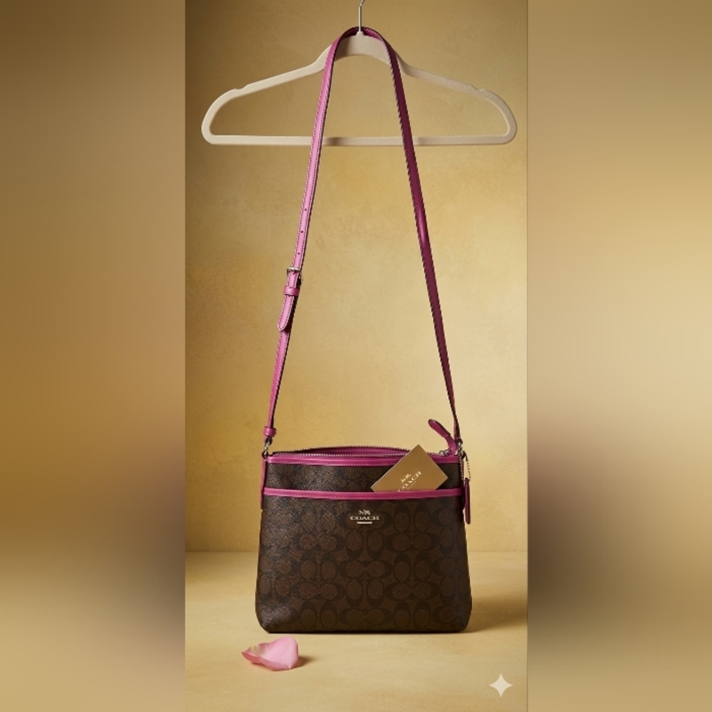Coach Purple and Brown Crossbody Bag